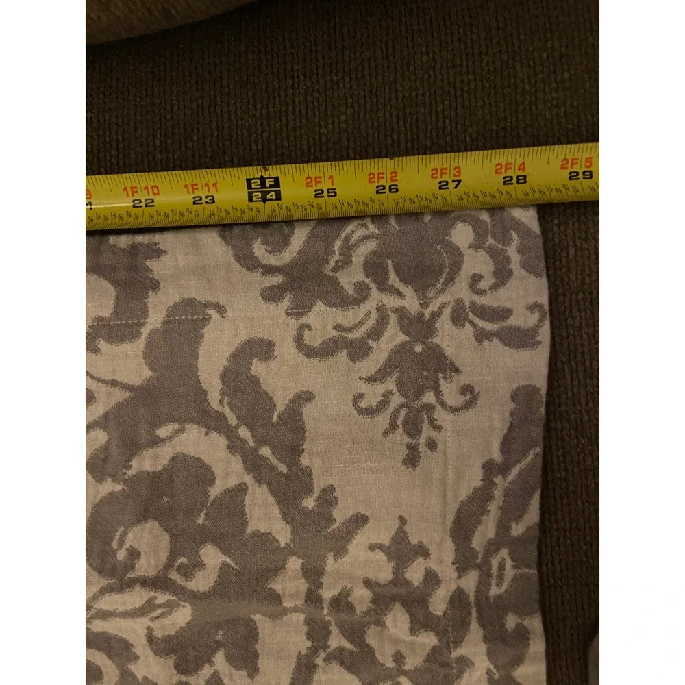 Pottery Barn JACQUARD MEDALLION Duvet Cover 2 shams Damask Linen Queen 92x88